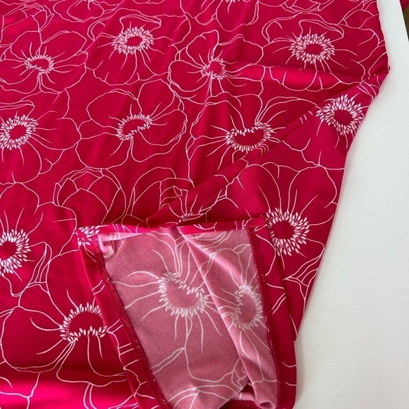 NWOT Susan Graver 2pc Hot Pink/White Liquid Knit Cardigan Set - Picture 10 of 10